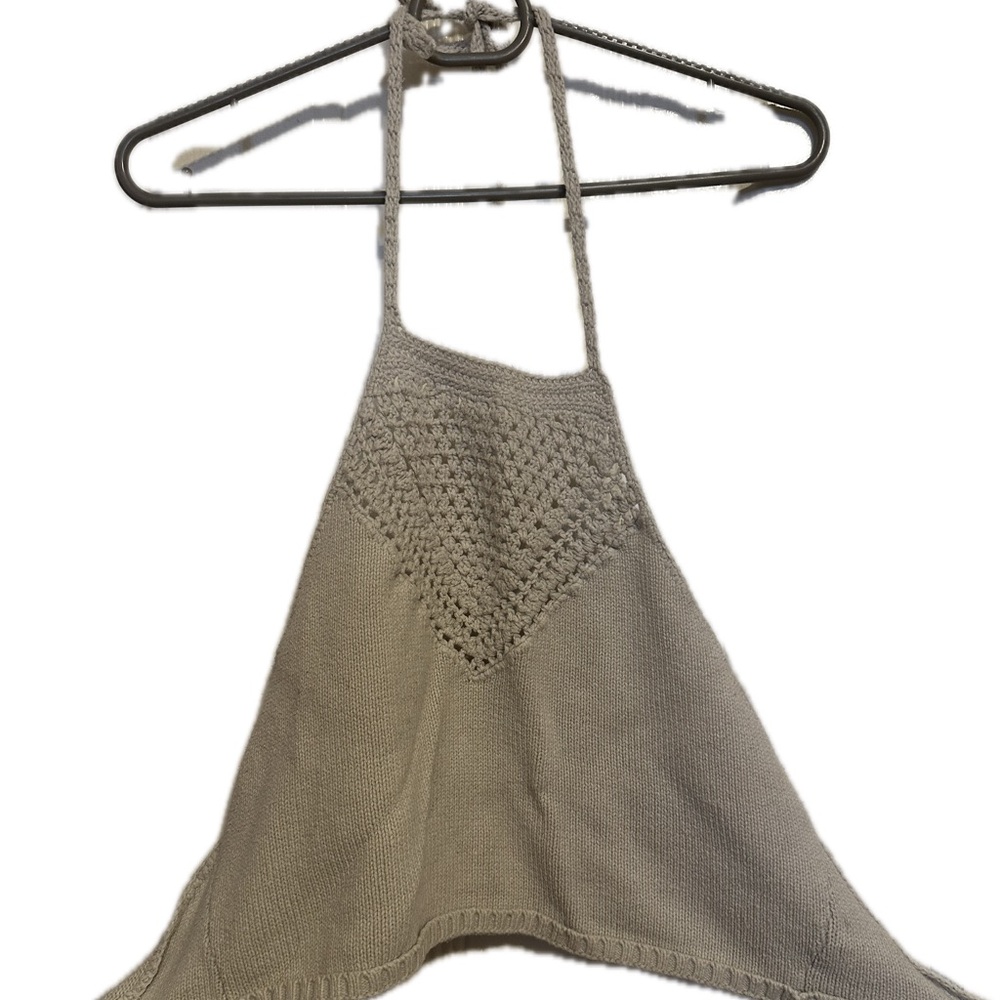Size M Kendall & Kylie Beige Knit Halter Top